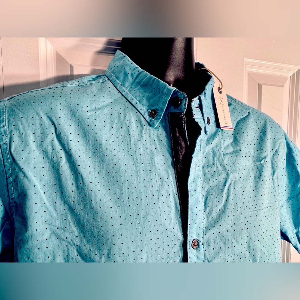 Departwest Printed Woven Button Front Shirt